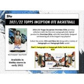 2021-22 Topps Inception Overtime Elite Basketball Hobby