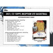 2021-22 Topps Inception Overtime Elite Basketball Hobby